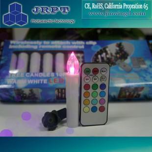 RGB12彩色LED蠟燭10枝+搖控器電子蠟燭燈長燭燈家具婚慶裝飾小夜燈燭台