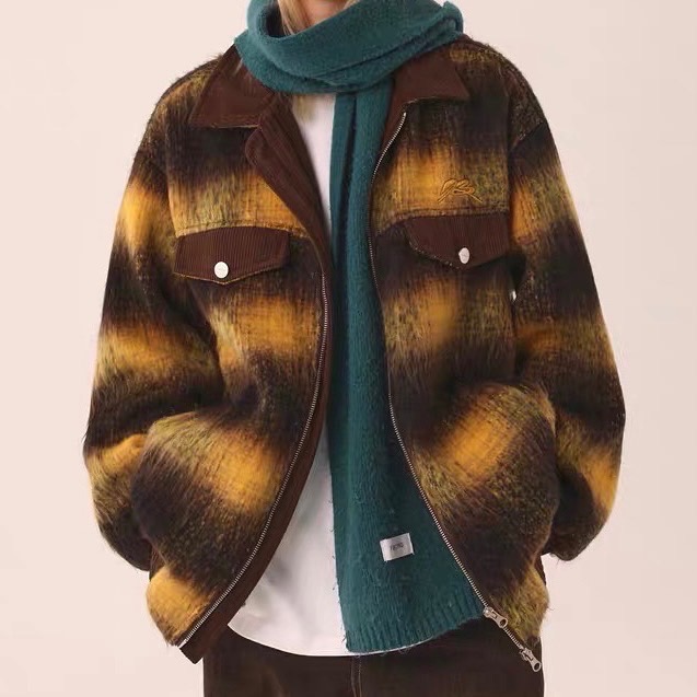 ❆ TC1113ㅣ黃色翻領雙拉鍊外套ㅣ-細節圖3