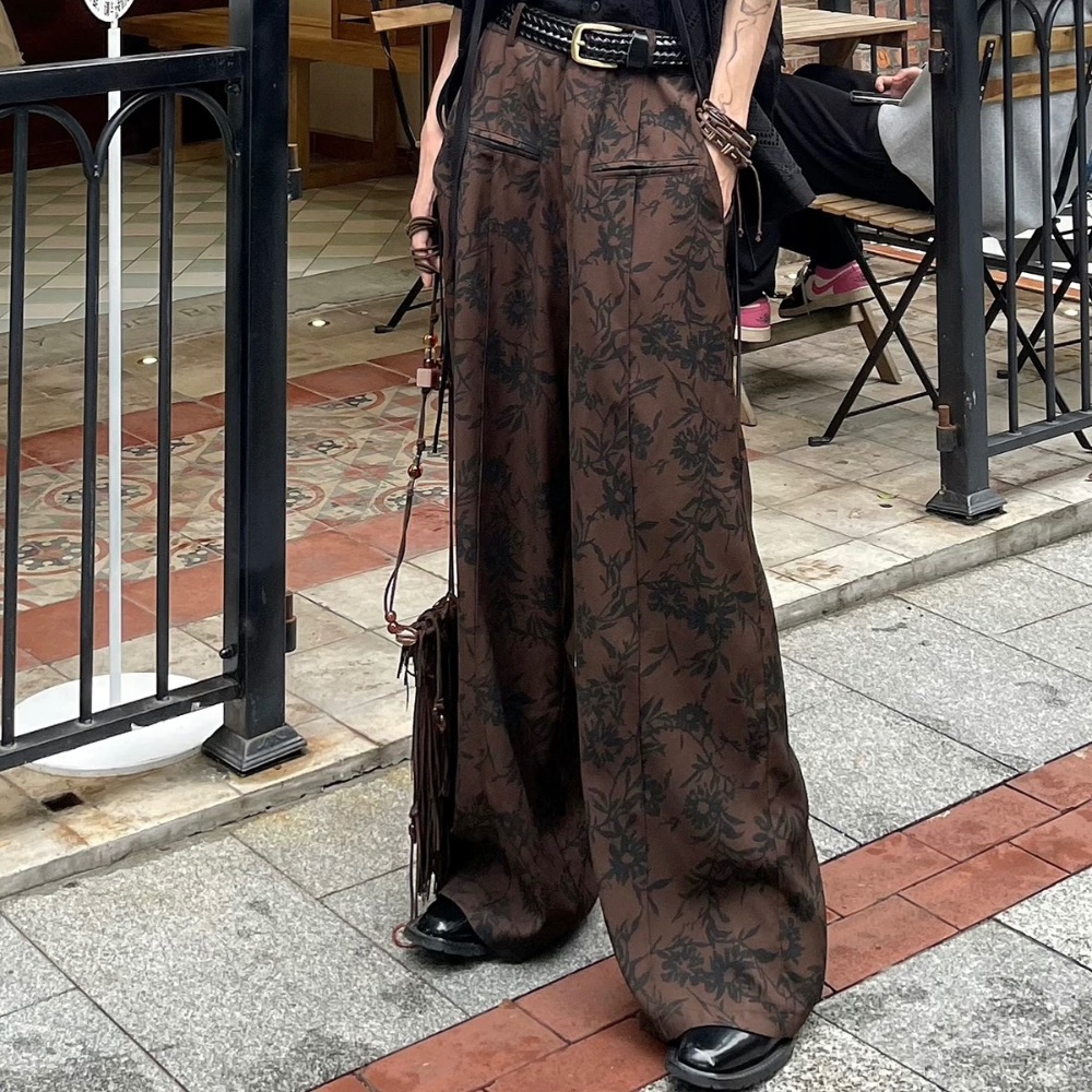 ▫TP1120復古日系水墨花西裝褲-細節圖2