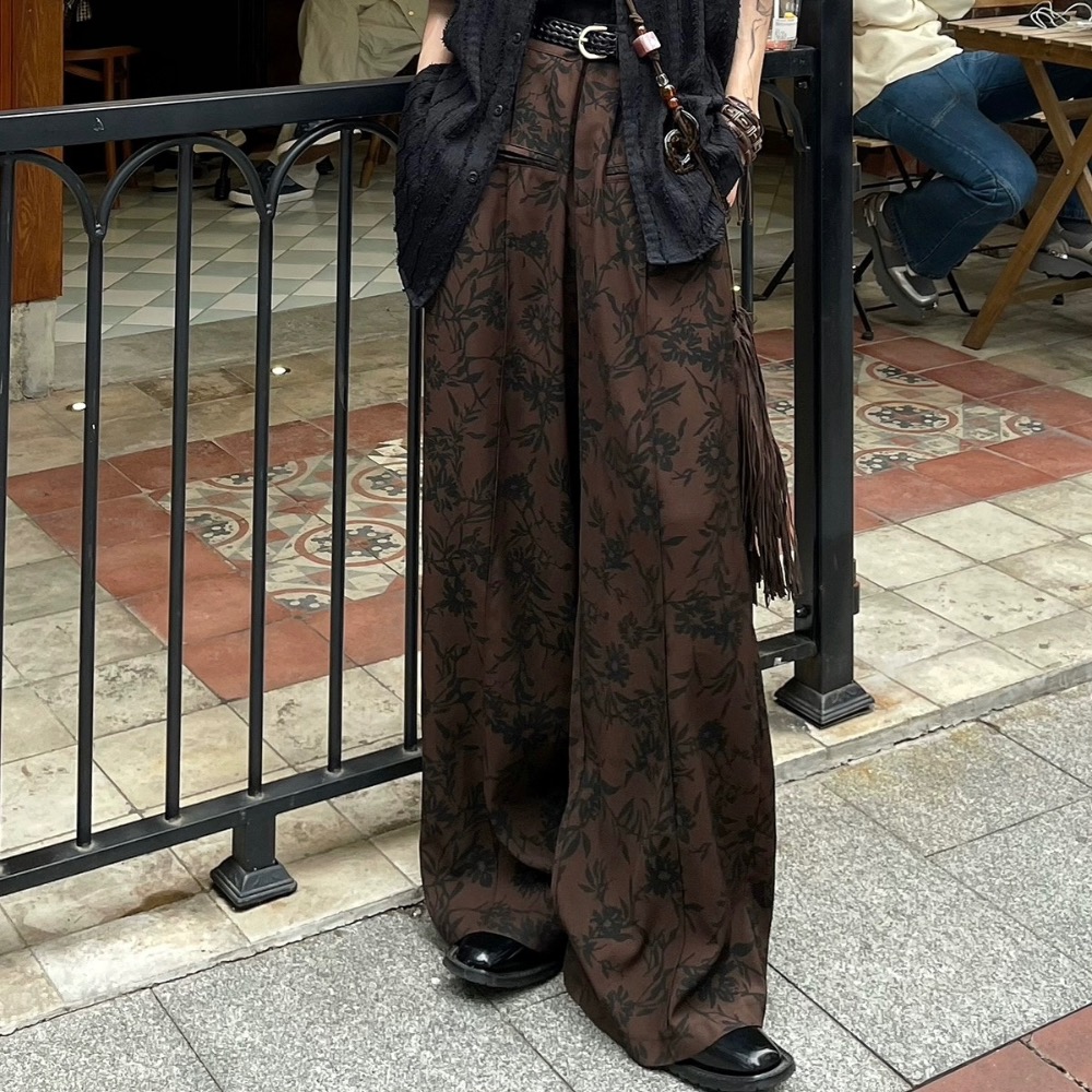 ▫TP1120復古日系水墨花西裝褲-細節圖3