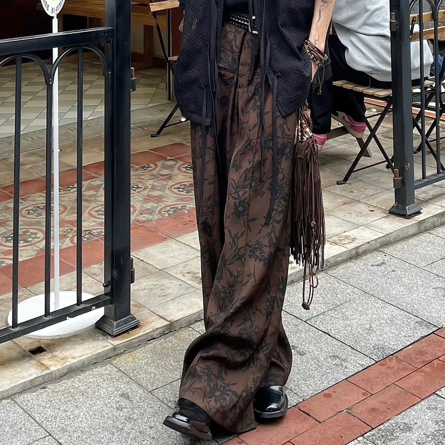 ▫TP1120復古日系水墨花西裝褲-細節圖5