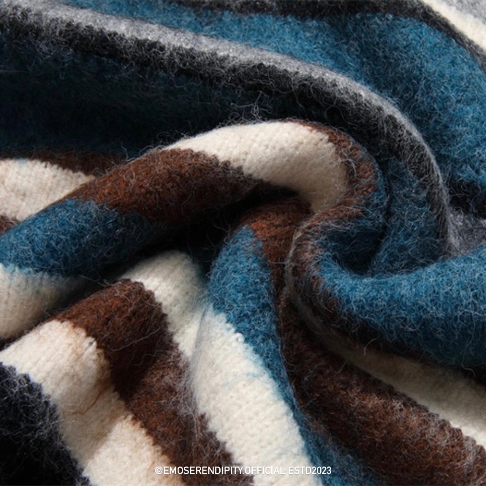 ▫ TBL1215美式復古聖誕款撞色條紋毛衣-細節圖5