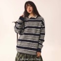 ❆ 𝗧T1223ㅣ日常簡單復古撞色條紋毛衣ㅣ-規格圖11