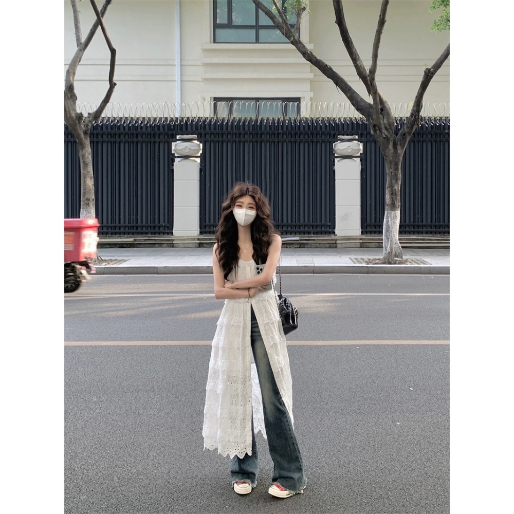 EMOK2405-韓版夏季百搭吊帶裙-細節圖2