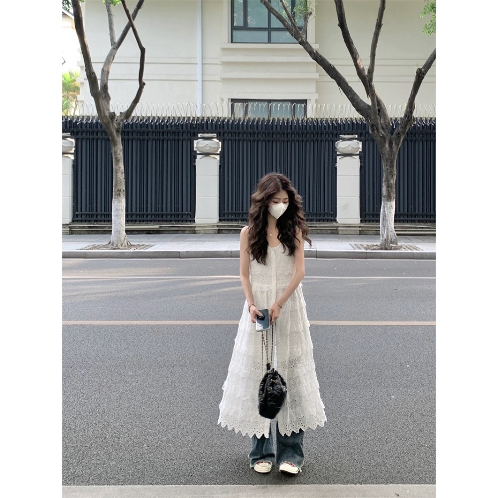 EMOK2405-韓版夏季百搭吊帶裙-細節圖3