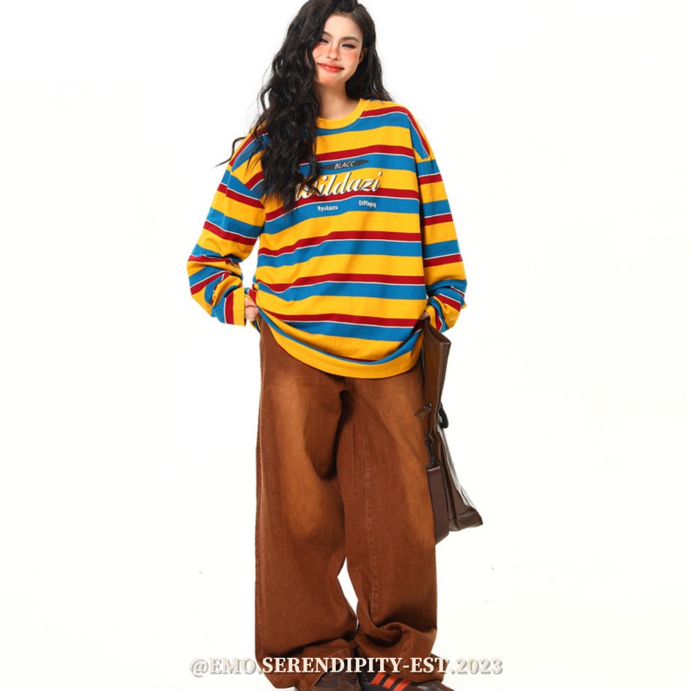 ☺︎ EMOTP4704 | 美式高街彩虹條紋衛衣-細節圖7