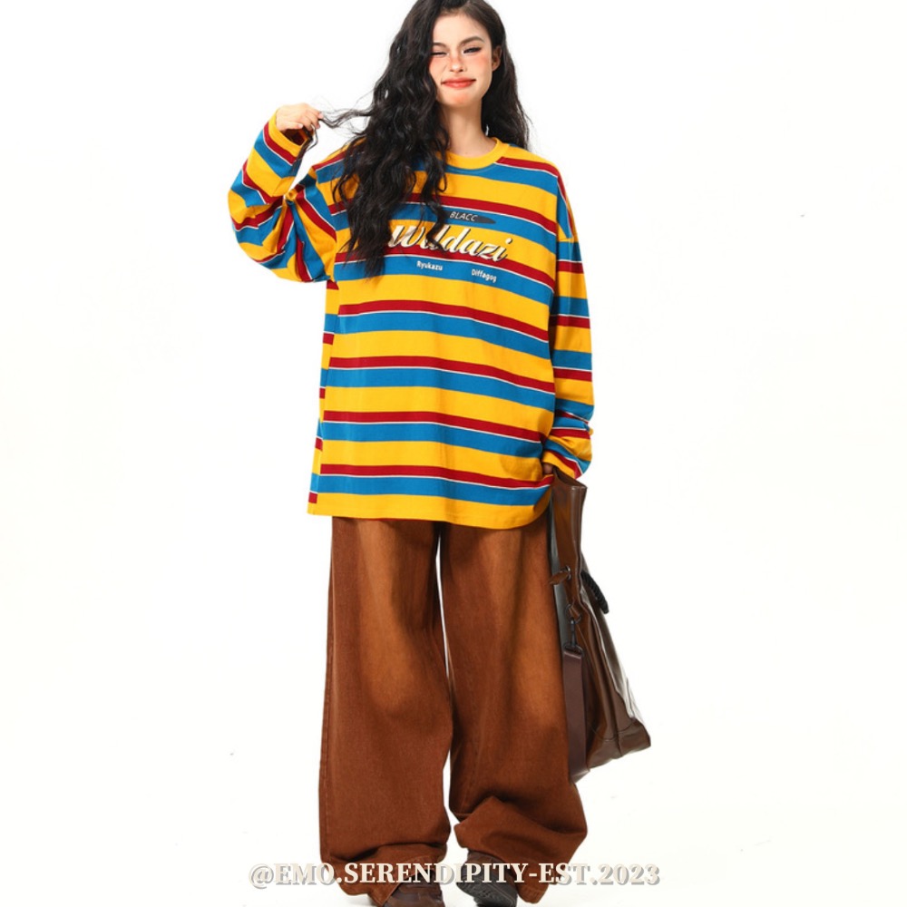 ☺︎ EMOTP4704 | 美式高街彩虹條紋衛衣-細節圖8