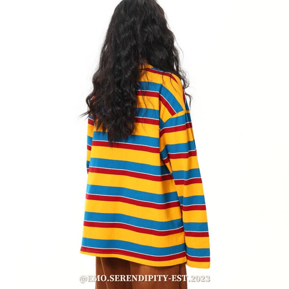 ☺︎ EMOTP4704 | 美式高街彩虹條紋衛衣-細節圖10