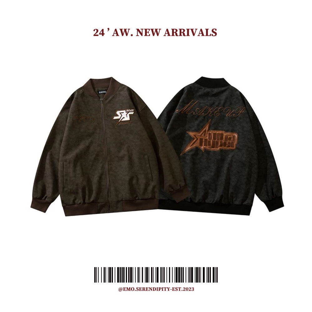 ☺︎ EMO41121ㅣ美式復古高街做舊PU皮機車夾克外套-規格圖6