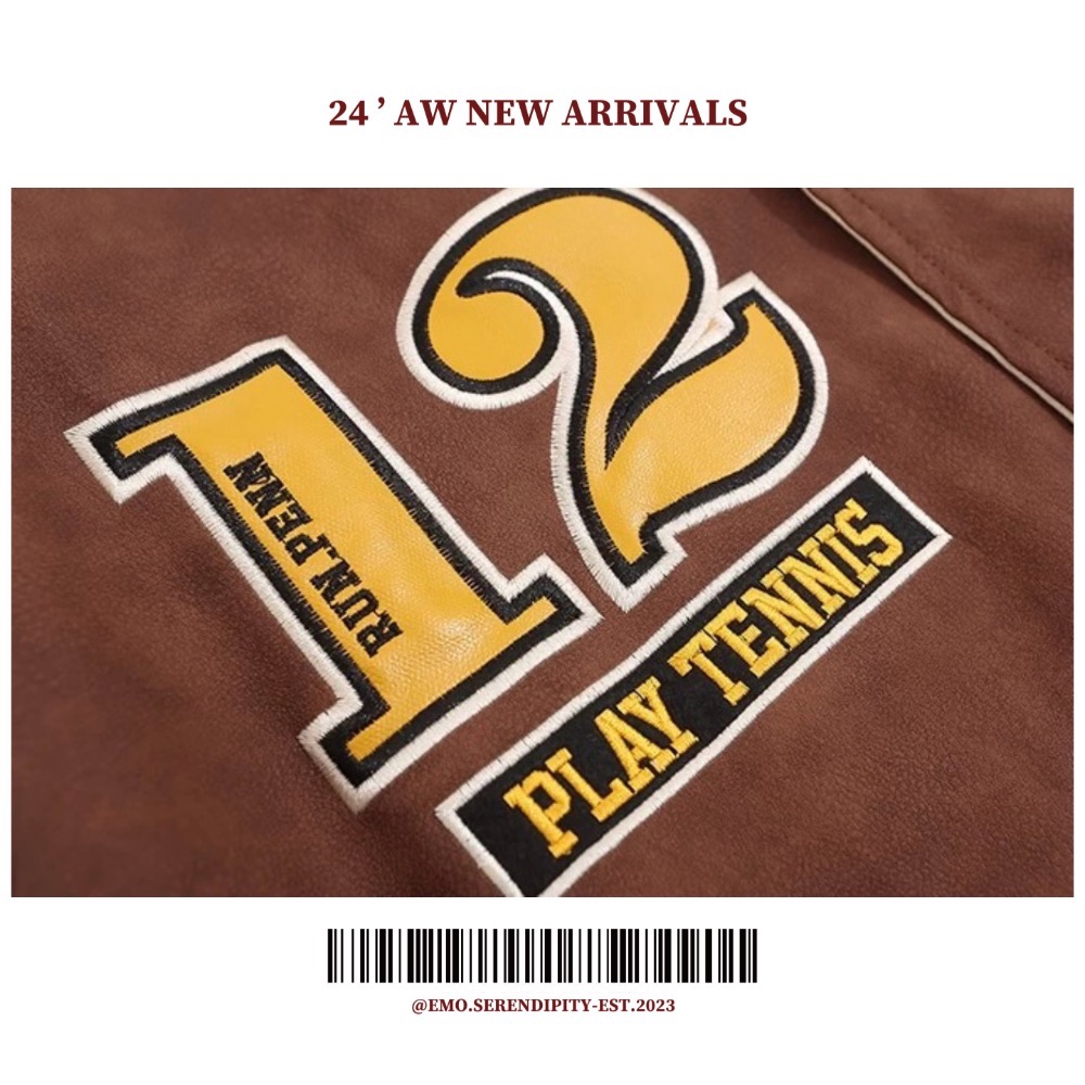 ☺︎ EMO41126ㅣ美式復古湯姆傑利刺繡PU皮夾克-細節圖8