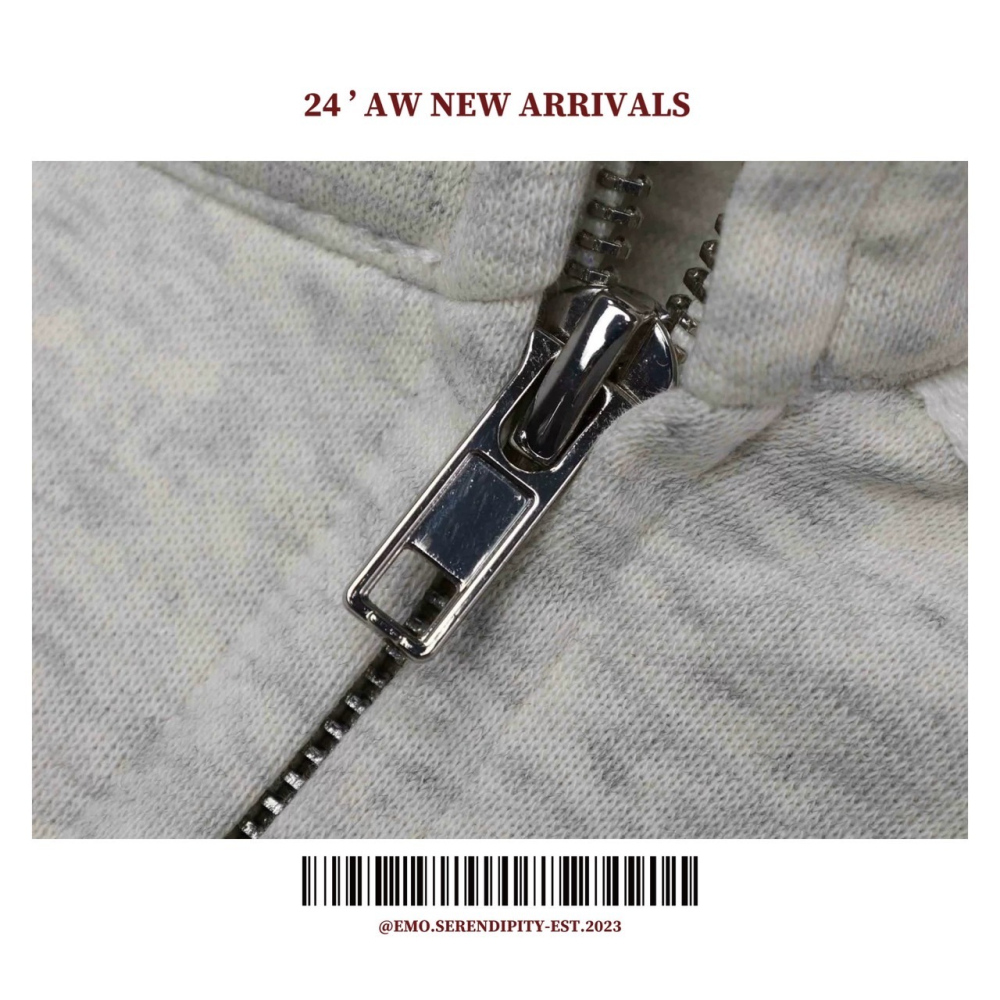 ☺︎ EMO41202-17ㅣ美式復古雙拉鏈設計衛衣-細節圖7