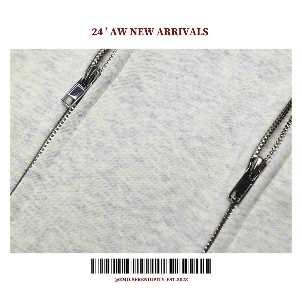 ☺︎ EMO41202-17ㅣ美式復古雙拉鏈設計衛衣-細節圖8