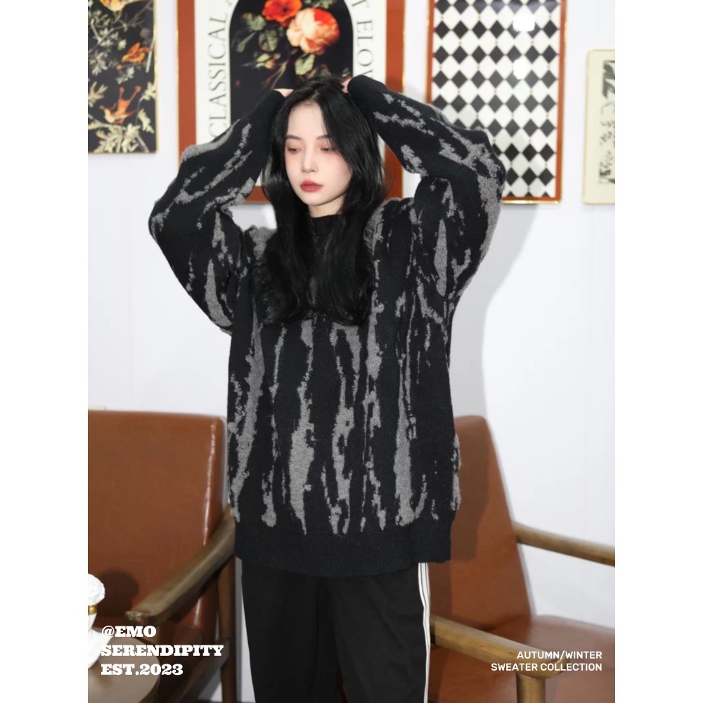 EMO50106ㅣ美式街頭提花針織衫-細節圖3