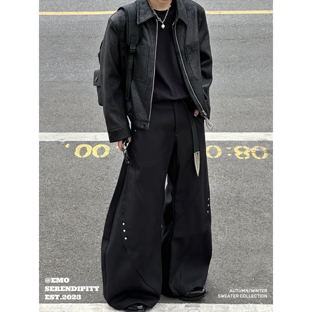 ☺︎ EMO50115ㅣ美式街頭彎刀西褲-規格圖9