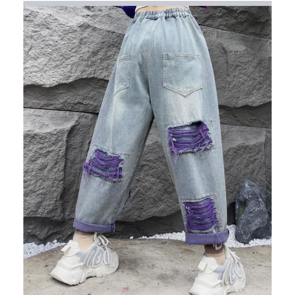 腰身鬆緊帶舒服街頭運動設計理念風格長方形 鬍鬚牛仔褲潮流畤尚設計理念百搭有型設計-細節圖4