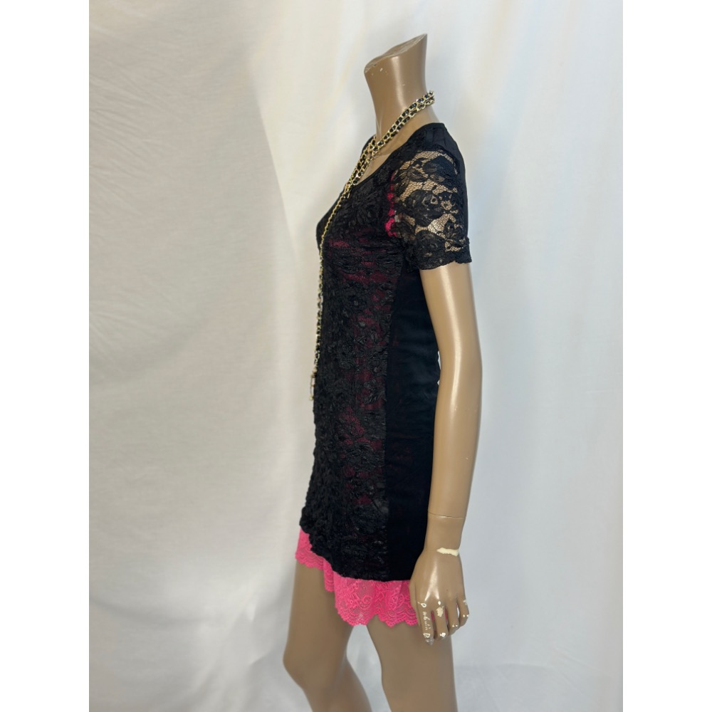 蕾絲拼接絲襪俏麗短䄂短洋裝S號M號乚號單 賣短䄂短洋裝-細節圖3