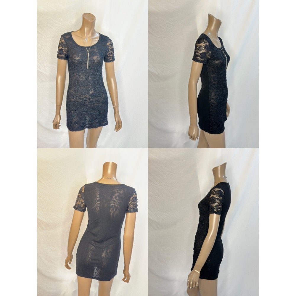 蕾絲拼接絲襪俏麗短䄂短洋裝S號M號乚號單 賣短䄂短洋裝-細節圖7