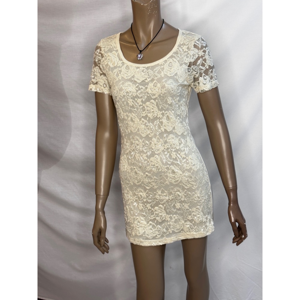 前面蕾絲後面拼接雙層絲襪䄂子拼接蕾絲 短䄂俏麗短洋-細節圖9