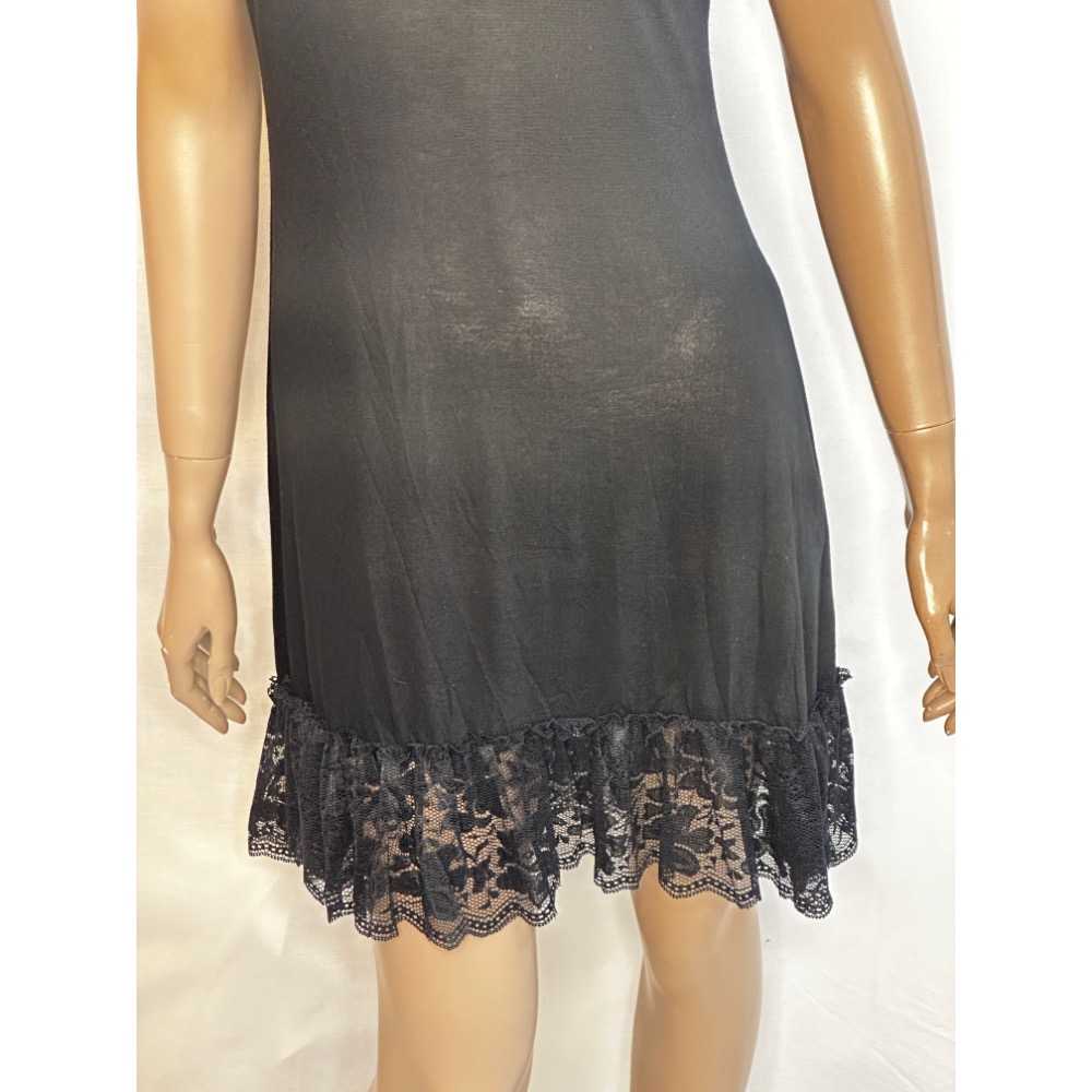 棉紗短袖內襯洋裝下擺拼接蕾絲-細節圖2