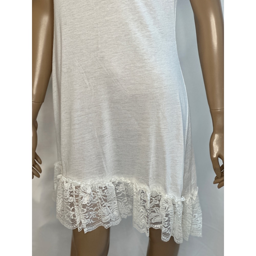 棉紗短袖內襯洋裝下擺拼接蕾絲-細節圖8