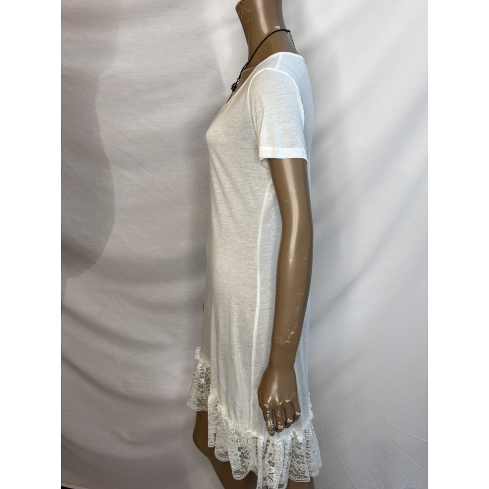 棉紗短袖內襯洋裝下擺拼接蕾絲-細節圖10