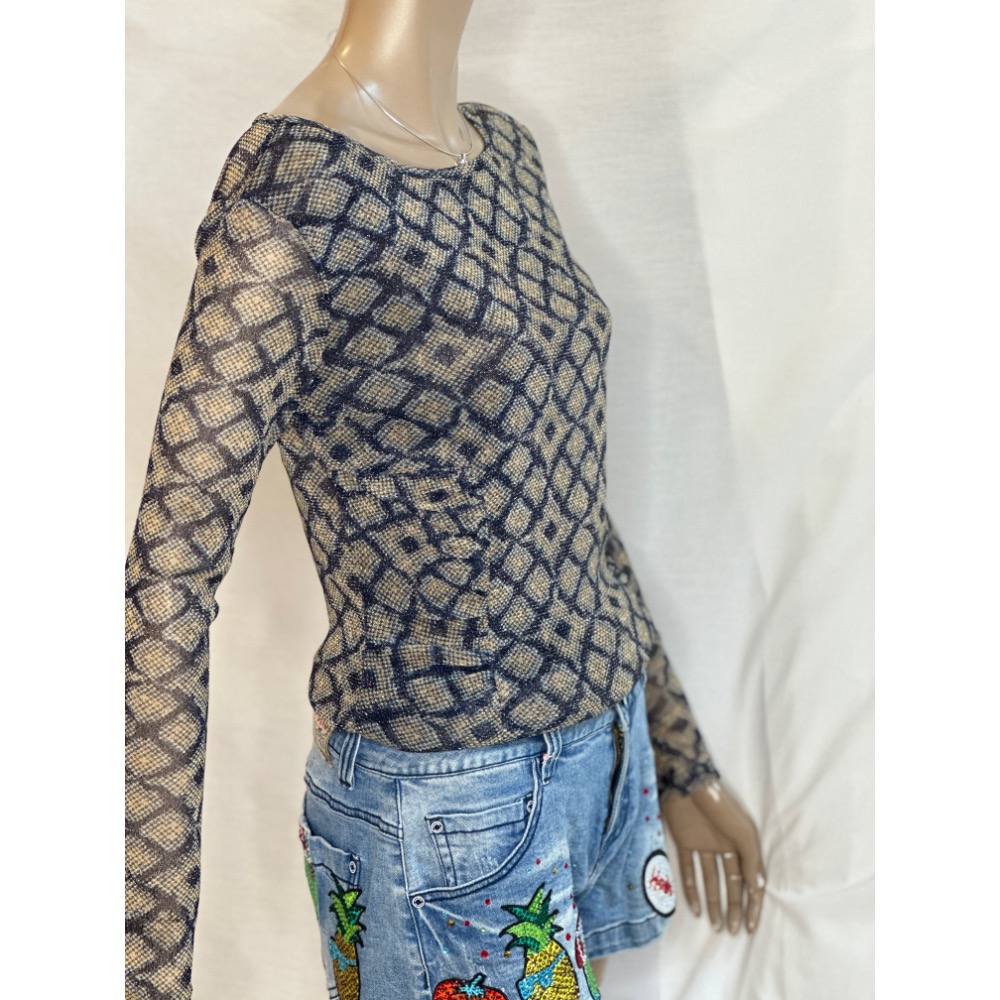 設計款專櫃款藍灰藍色腰身抓皺唯美浪漫 。絲襪衣-細節圖6