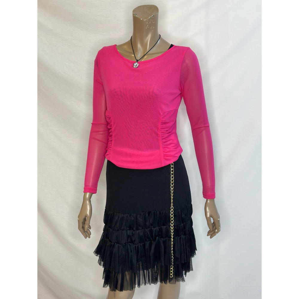 設計款專櫃款藍灰藍色腰身抓皺唯美浪漫 。絲襪衣-細節圖9