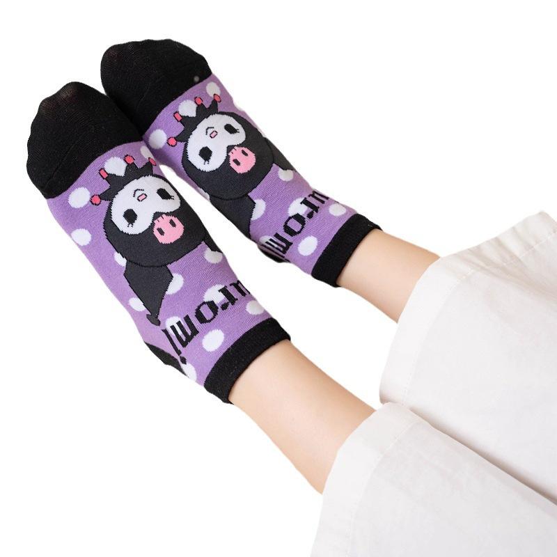 台灣現貨+預購♥女生成人短襪庫洛米精製印花襪子春秋款襪子少女棉襪卡通透氣吸汗襪子-細節圖5