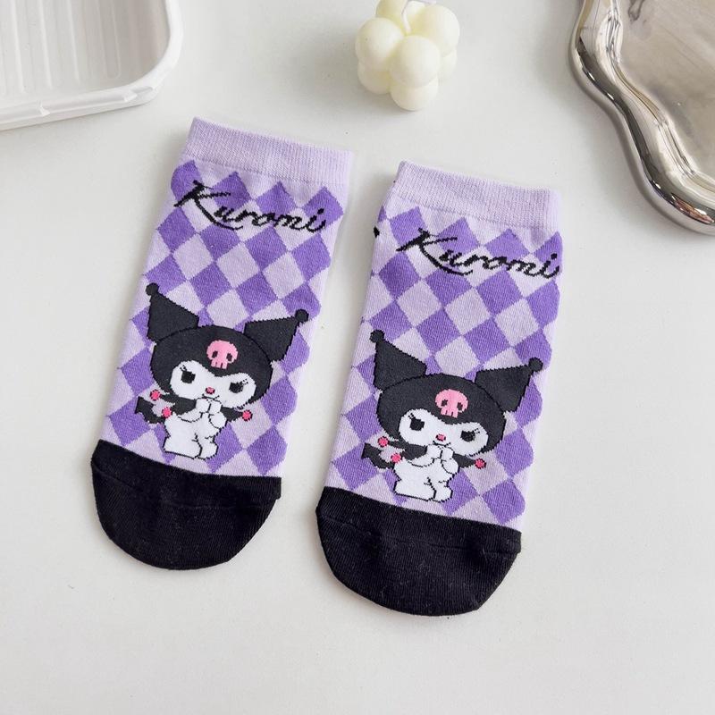 台灣現貨+預購♥女生成人短襪庫洛米精製印花襪子春秋款襪子少女棉襪卡通透氣吸汗襪子-細節圖7