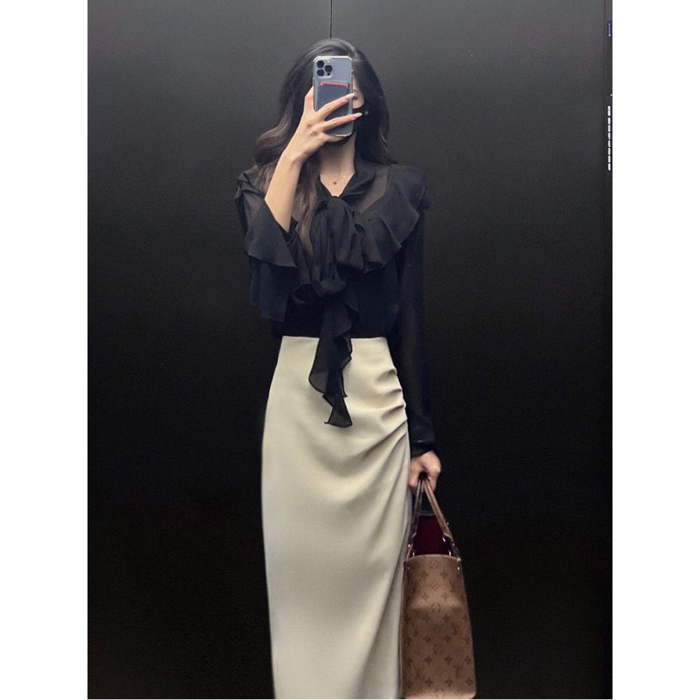 台灣現貨+預購♥新款韓版名媛職業風質感氣質OL職業顯瘦半身裙/長裙/包臀裙/一步裙-細節圖4