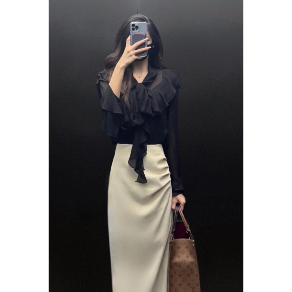 台灣現貨+預購♥新款韓版名媛職業風質感氣質OL職業顯瘦半身裙/長裙/包臀裙/一步裙-細節圖7