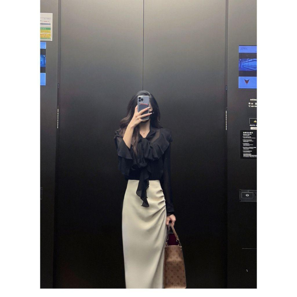 台灣現貨+預購♥新款韓版名媛職業風質感氣質OL職業顯瘦半身裙/長裙/包臀裙/一步裙-細節圖8