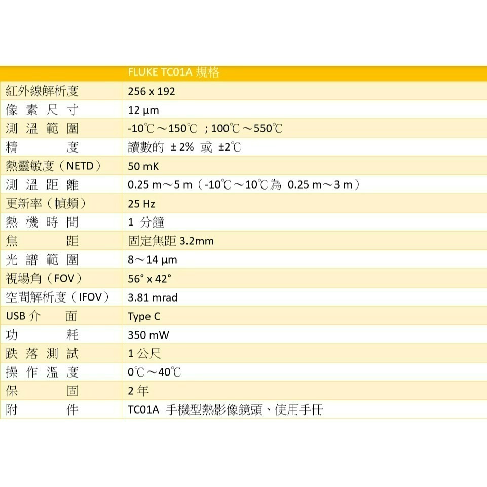 【福祿克】FLUKE TC01A 手機熱像儀 現貨 安卓手機專用熱像儀 水電抓漏 含稅價附發票 台北有店面-細節圖9