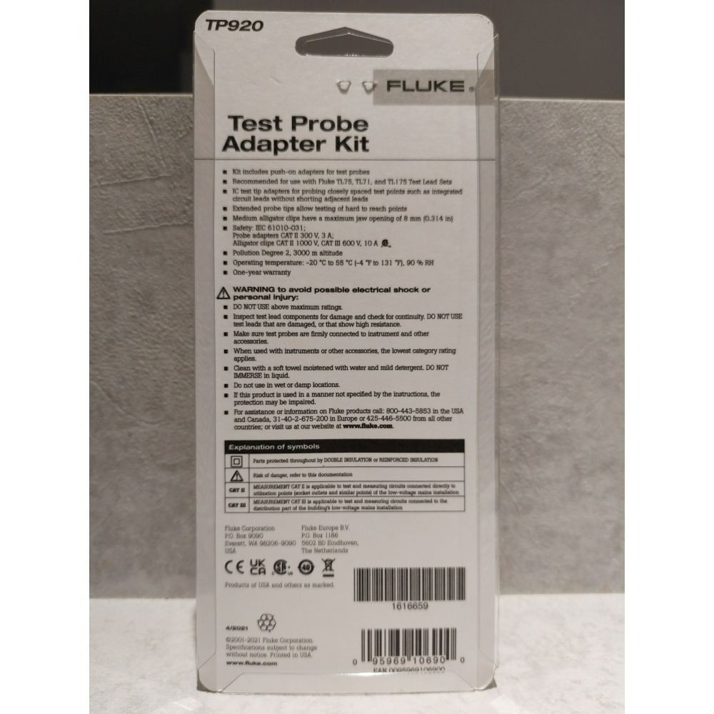 【現貨】FLUKE TP920 測試探棒轉換組合 測試探棒適配器套件  適用於TL71、TL75  含稅價附發票-細節圖4