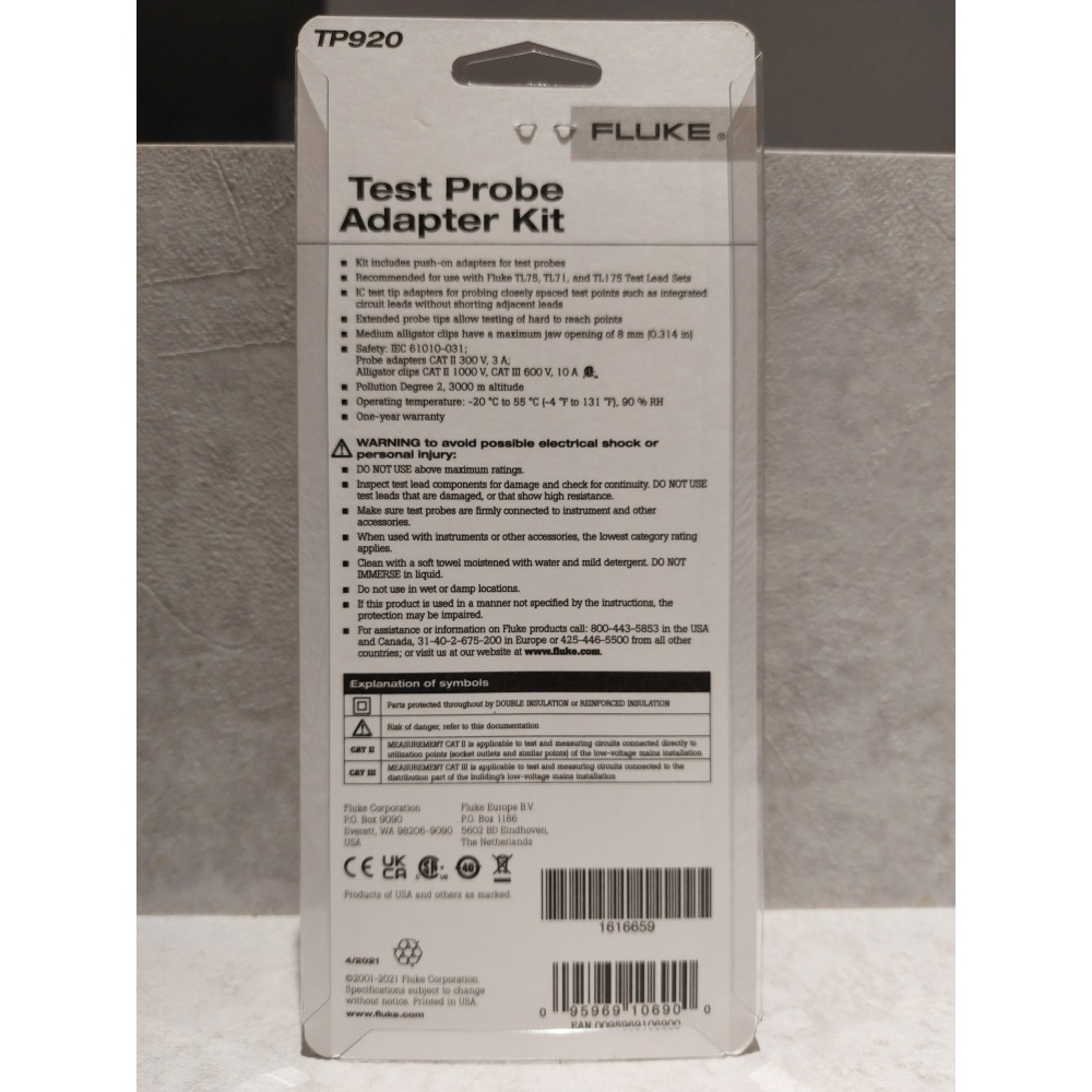 【現貨】FLUKE TP920 測試探棒轉換組合 測試探棒適配器套件  適用於TL71、TL75  含稅價附發票-細節圖4