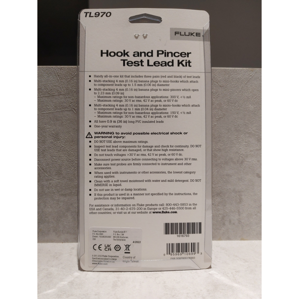 【現貨】FLUKE TL970微型掛鉤探針組 掛鈎和探針套件 適用於87V、287、289 含稅價附發票-細節圖4