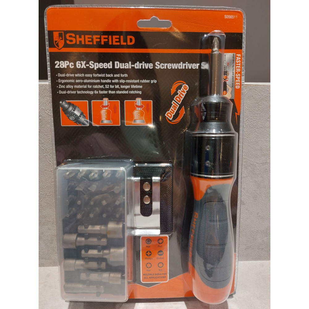 【福利品現貨】鋼盾SHEFFIELD S056511六倍速棘輪起子 28 pcs棘輪起子組-細節圖2