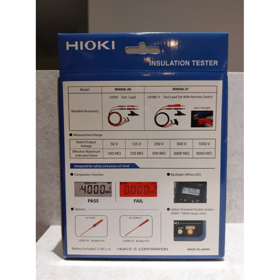 【現貨 附發票 原廠3年保固】HIOKI IR4056-20 絕緣高阻計 測試電壓 50V~1000V-細節圖3