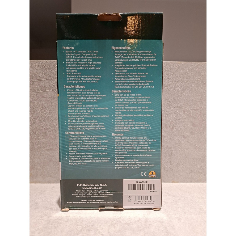 【現貨 含稅附發票】FLIR Extech VFM200 甲醛偵測器 測油漆、新家具、清潔劑-細節圖4
