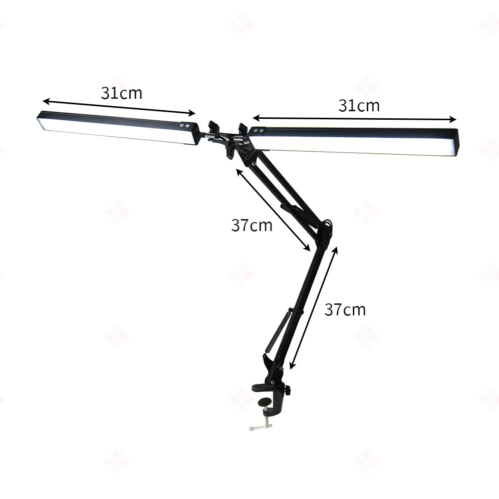 【台灣現貨+發票】雙頭LED長臂護眼檯燈 夾座款 V字燈 桌燈 學生閱讀燈 護眼檯燈 節能檯燈 LED檯燈 生活小集-細節圖9