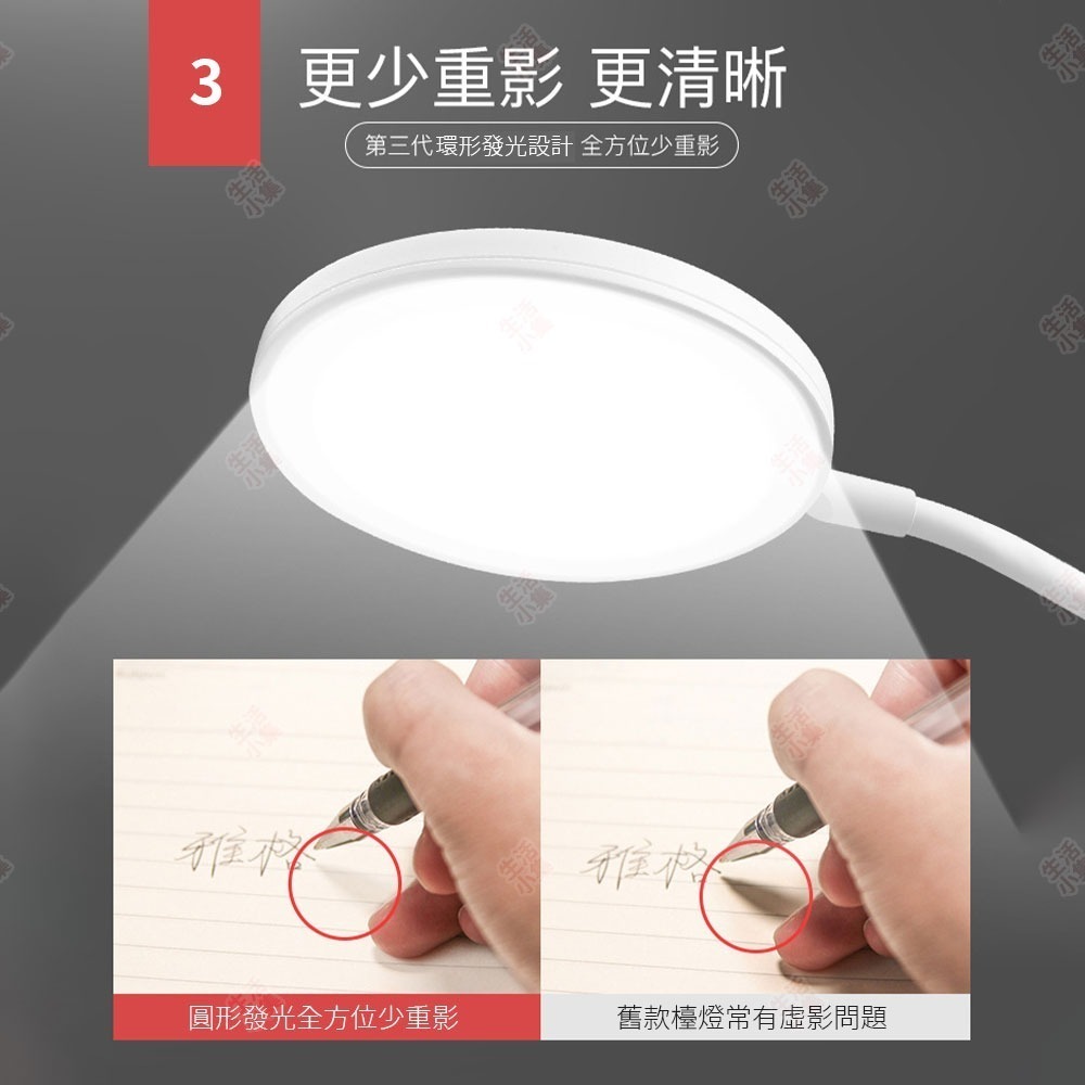 【台灣現貨+發票】夾式環形LED檯燈 USB充電檯燈 小夜燈 夾燈 夾式檯燈 便攜式檯燈 閱讀檯燈 補光燈 生活小集-細節圖5