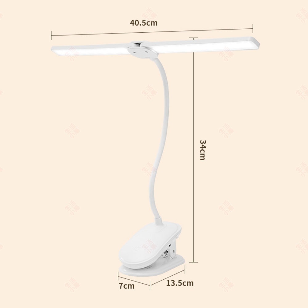 【台灣現貨+發票】雙頭LED夾式檯燈 4000mAh V字燈 軟管燈 夾燈 小夜燈 外出燈 露營燈 學習燈 生活小集-細節圖9