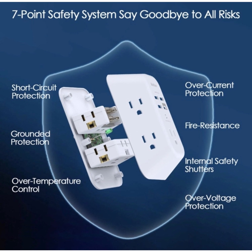 【費城洛基】美國Addtam 9合1 壁掛式充電器 （黑色）美國直送🇺🇸-細節圖4