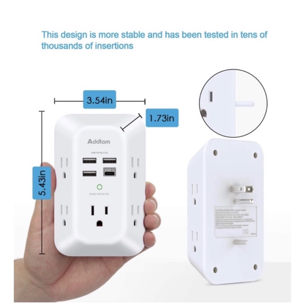 【費城洛基】美國Addtam 9合1 壁掛式充電器 （黑色）美國直送🇺🇸-細節圖6