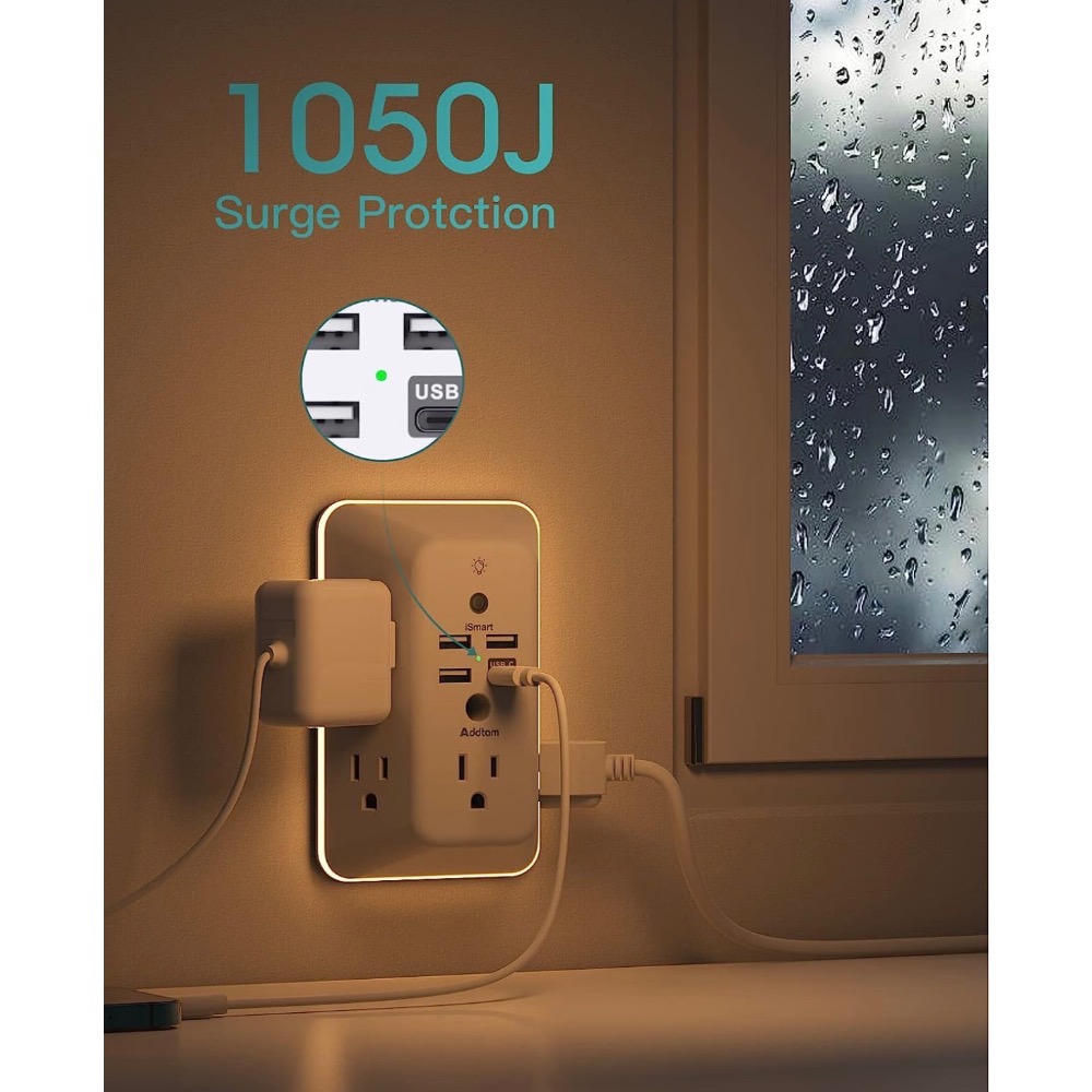 【費城洛基】Addtam 夜燈款 9合1 壁掛式充電器 美國直送🇺🇸-細節圖7