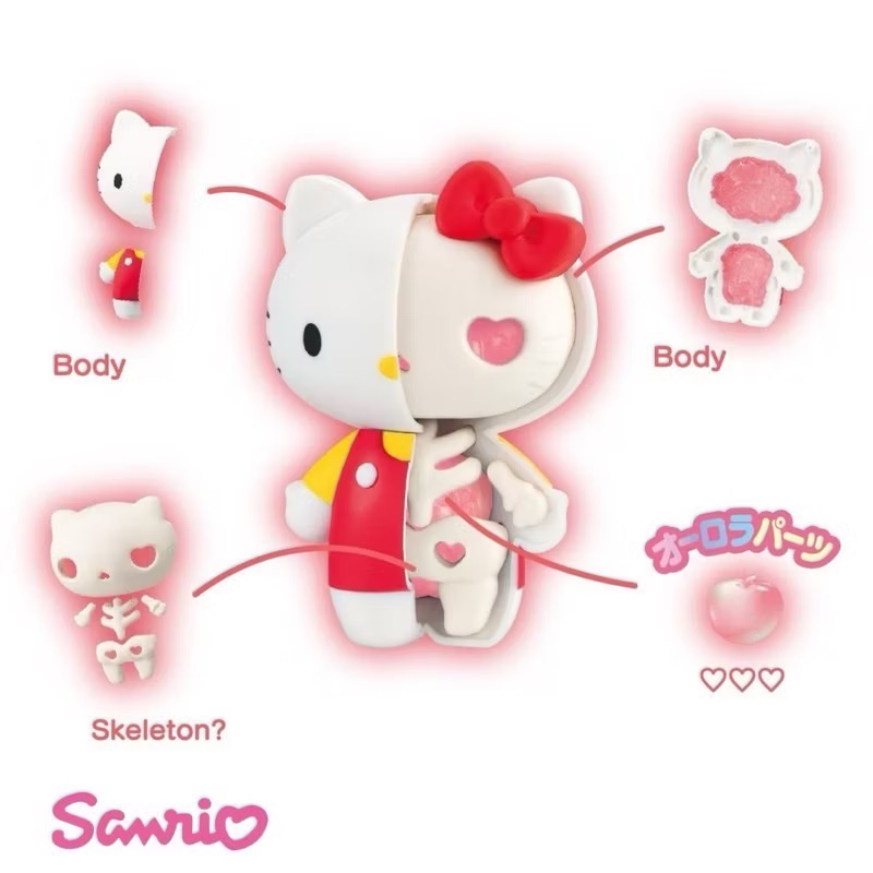 日本進口正版授權 解體拼圖解剖公仔FANTASY-三麗鷗SANRIO Kitty 酷洛米 帕恰狗 人魚漢頓 美樂蒂-細節圖3