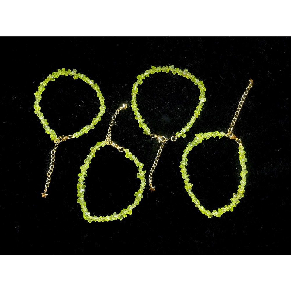 【羊角樹工作室】 橄欖石碎石手串-細節圖2