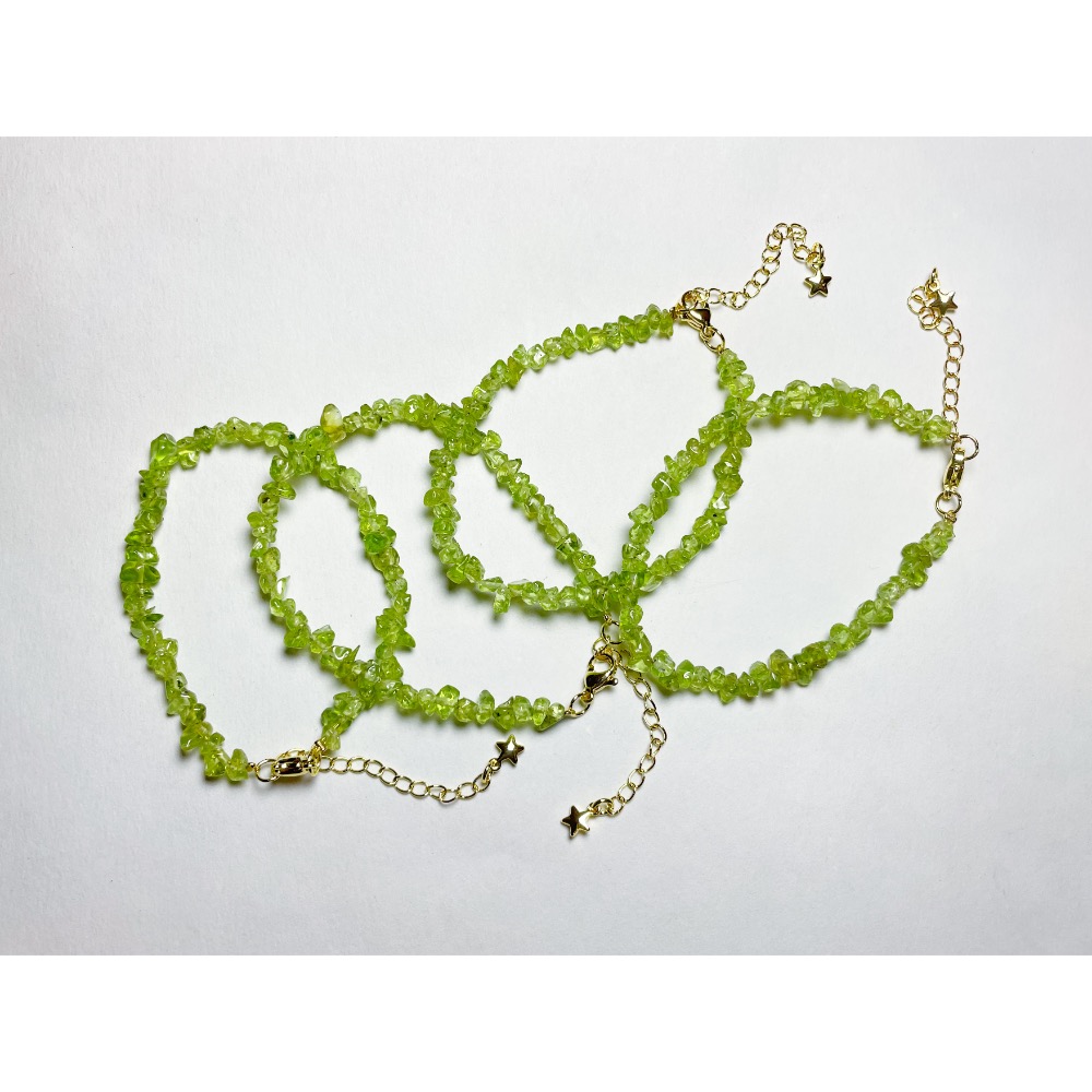 【羊角樹工作室】 橄欖石碎石手串-細節圖3