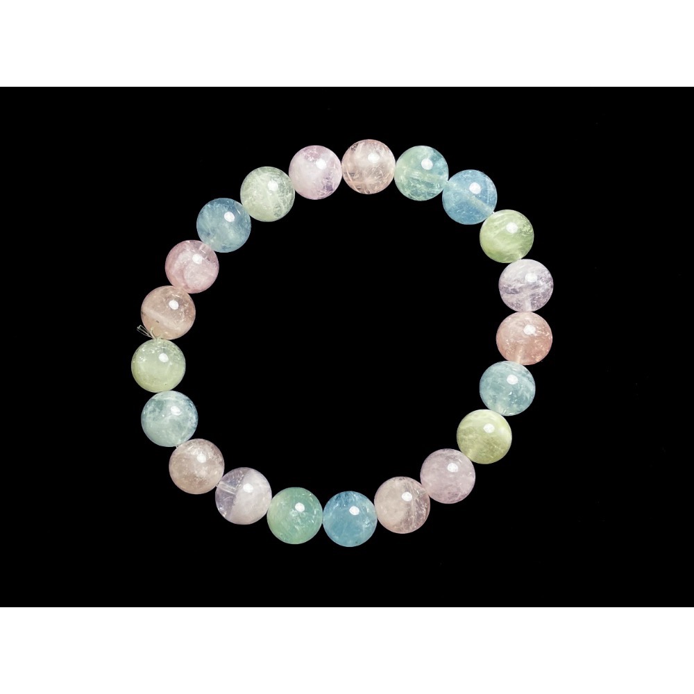 【羊角樹工作室】 彩摩根石（綠柱石）手串9mm-細節圖4