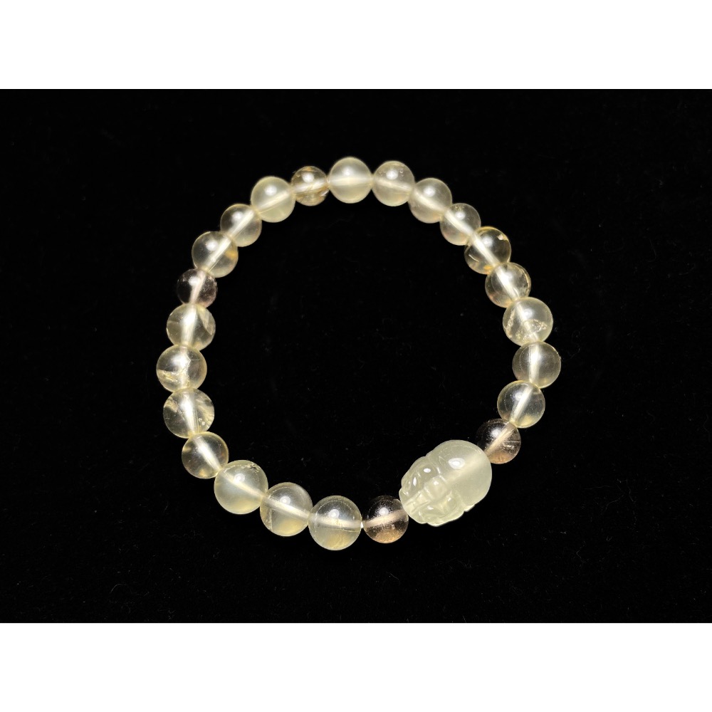 【羊角樹工作室】 黃水晶貔貅小圍手串-細節圖4